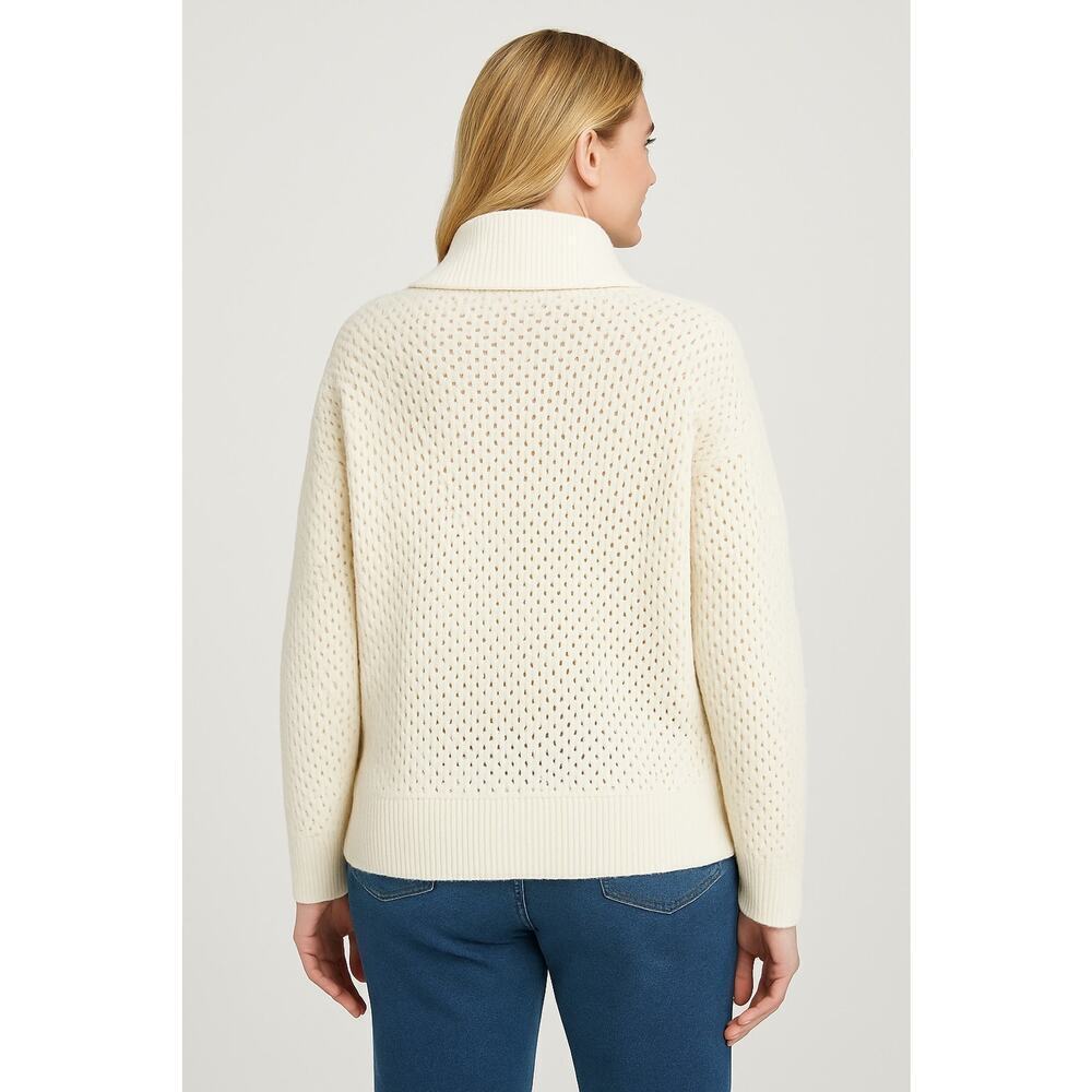 Universal Thread White Knit Half Zip Pullover Swe… - image 2